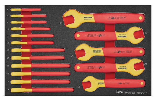 Teng Tools Insulated Spanner Set FOAM3 17 Pieces Teng Tools - Town Tools 