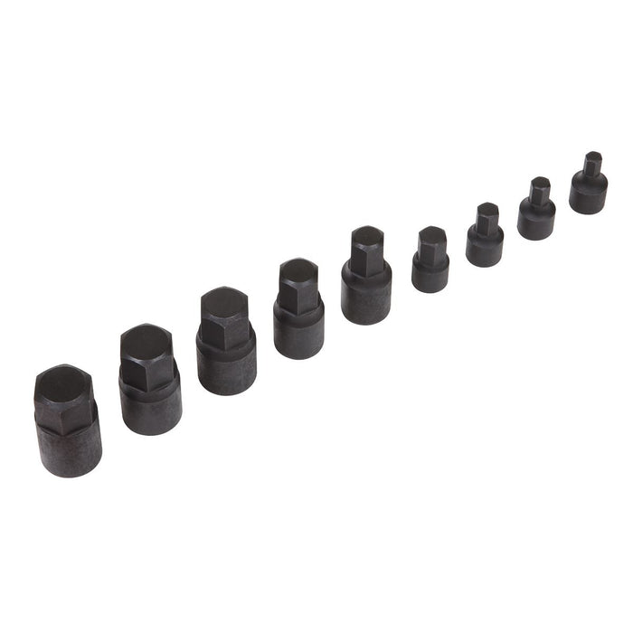 Premier Low Profile Impact Hex Socket Bit Set 1/4" & 3/8" Sq Drive 9pc Sealey Premier - Town Tools 