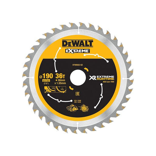 Dewalt Power Tools XR FlexVolt Circular Saw Blade 190 x 30mm x 36T DeWALT Power Tools - Town Tools