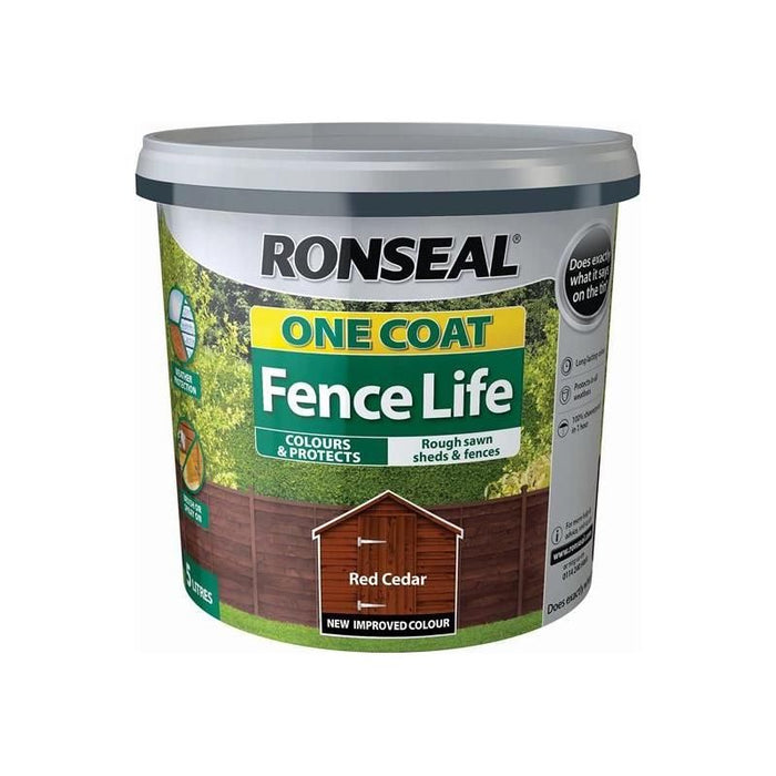 Ronseal One Coat Fence Life Red Cedar 5 litre Ronseal - Town Tools
