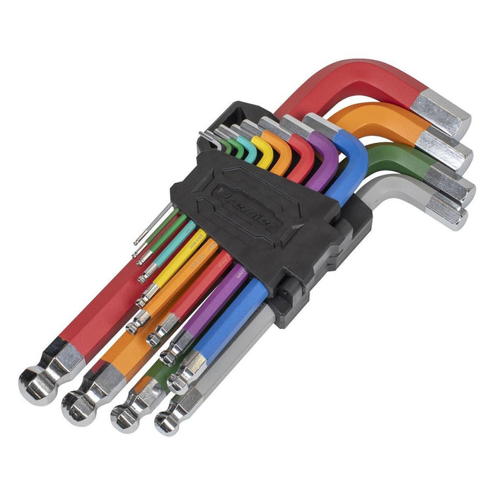 Sealey Premier Premier Jumbo Colour-Coded Anti-Slip Ball-End Hex Key Set 13pc Sealey Premier - Town Tools 