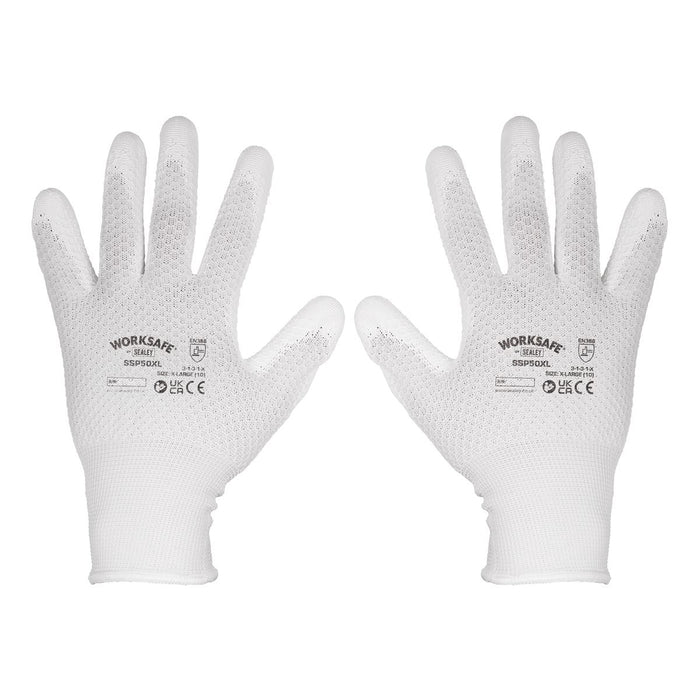 Worksafe Worksafe White Precision Grip Gloves, X-Large- Pair SSP50XL Worksafe - Town Tools 