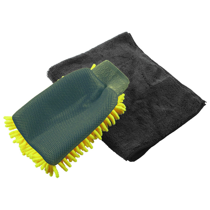 Connect Microfibre Wash Mitt 2pc 35355 Tool Connection - Town Tools 