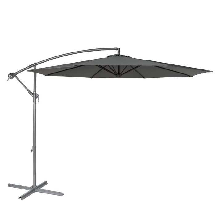 Dellonda Banana Parasol with Cover 3m - Grey DG264