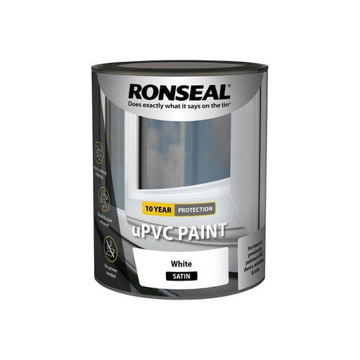 Ronseal uPVC Paint White Satin 750ml Ronseal - Town Tools
