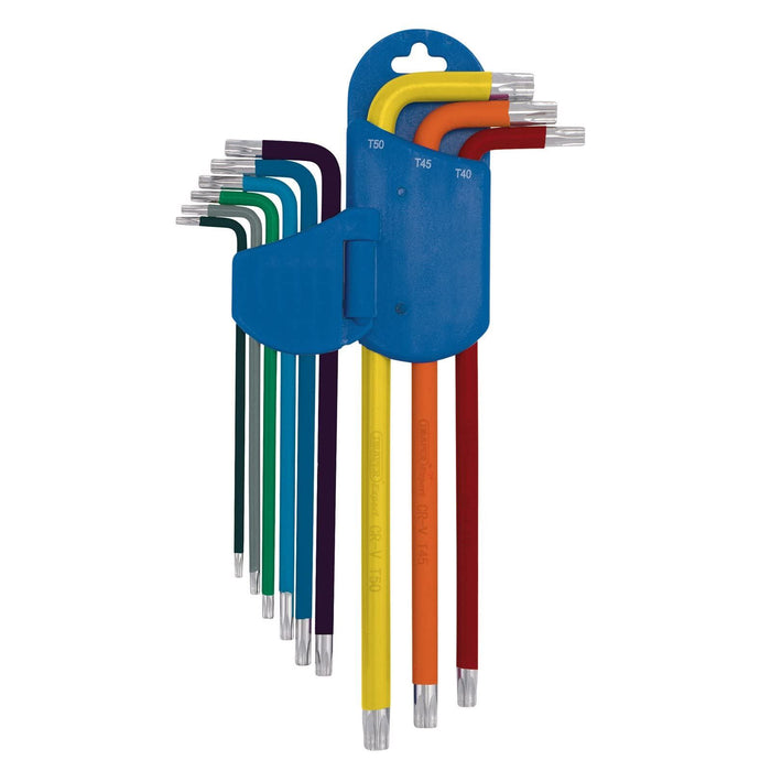 Draper Expert TX-STAR Metric Extra-long Arm Key Set, Colour Coded (9 Piece) Draper - Town Tools 