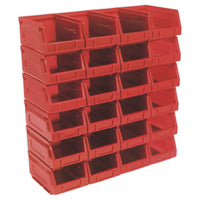 Sealey Plastic Storage Bin 105 x 165 x 85mm Red Pack of 24 TPS224R
