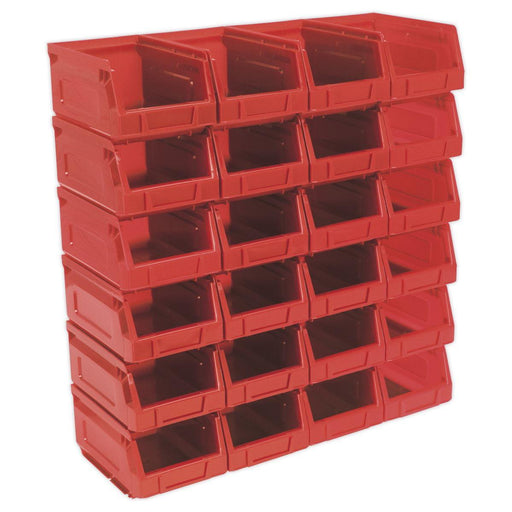 Sealey Plastic Storage Bin 105 x 165 x 85mm Red Pack of 24 TPS224R Sealey - Town Tools 