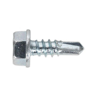 Sealey Self Drilling Screw 4.2 x 13mm Hex Head Zinc Pack of 100 SDHX4213