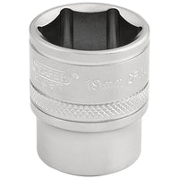 Draper 6 Point Metric Socket, 3/8" Sq. Dr., 19mm 16545