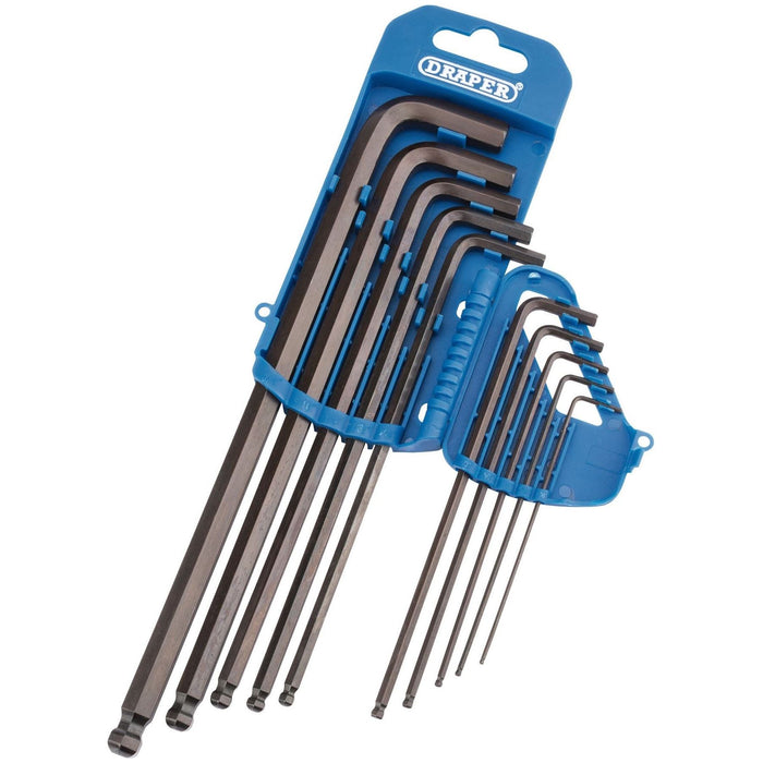 Draper Extra Long Imperial Hex. and Ball End Hex. Key Set (10 Piece) 33723 Draper - Town Tools 