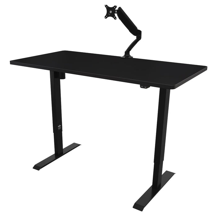 Dellonda Single Motor  Adjustable-Height Electric Sit/Stand Desk - Black Desktop