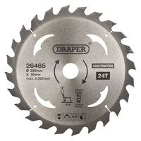 Draper TCT Construction Circular Saw Blade, 250 x 30mm, 24T 26465