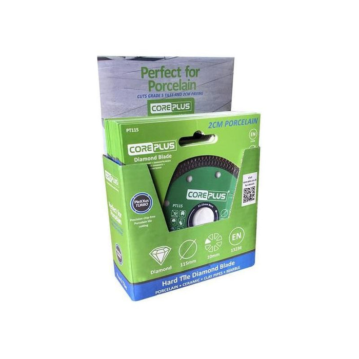Coreplus Porcelain Diamond Blade 115mm CDU of 15 Blades CorePlus - Town Tools