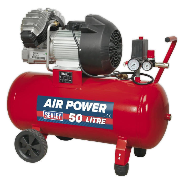 Sealey Air Compressor 50L V-Twin Direct Drive 3hp SAC05030 Sealey - Town Tools 