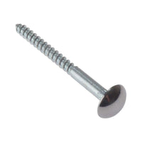 Forgefix Mirror Screw Chrome Domed Top Slotted CSK ST ZP 3/4in x 8 Bag 10