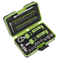 Siegen Siegen Socket & Bit Set 1/4"Sq Drive 38pc S01255