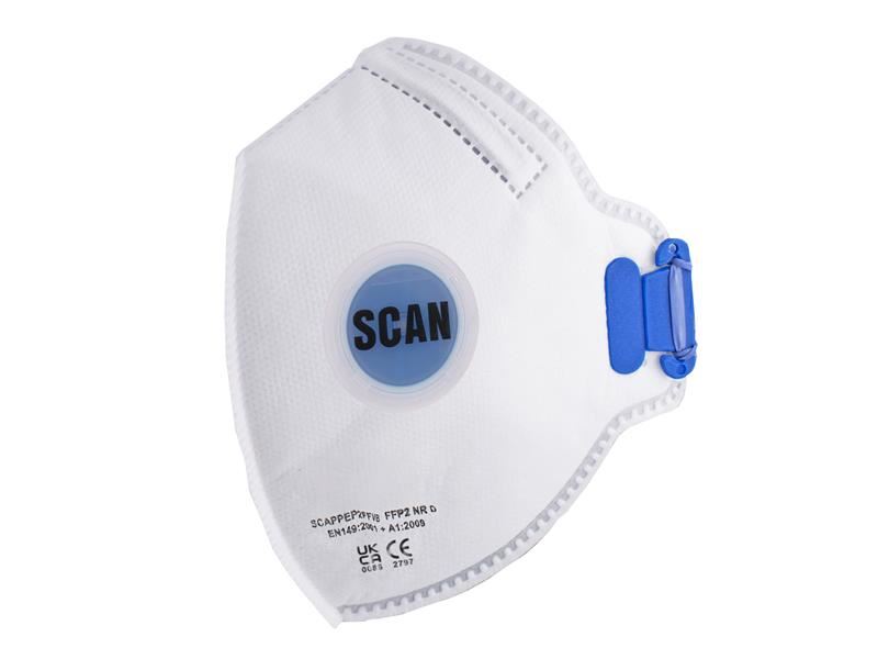 Scan Fold Flat Disposable Mask Valved FP2 Protection (Pack 10) Scan - Town Tools