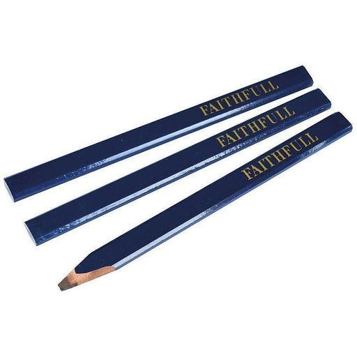Faithfull Carpenter's Pencils - Blue / Soft (Pack 3) Faithfull - Town Tools