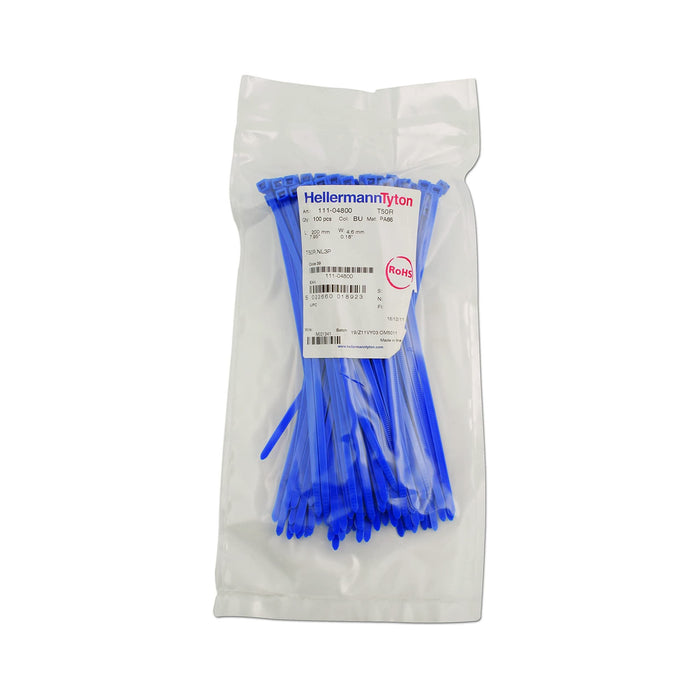 Tool Connection Hellermann Blue Cable Tie 200mm x 4.6mm 100pc 30296