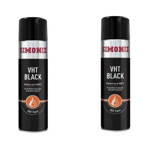 Very High Temperature VHT Black Simoniz Aerosol Auto Car Spray Paint 500ml Simoniz - Town Tools 