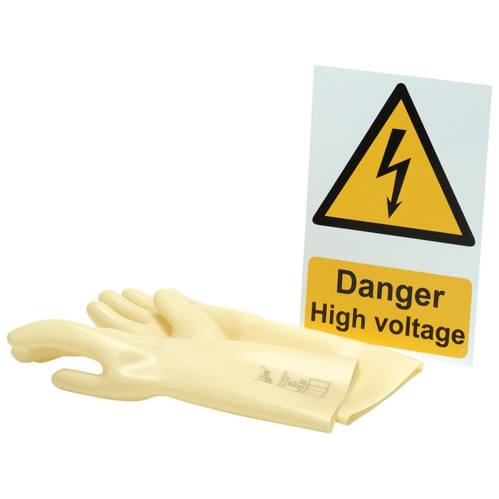 Draper Electrical Insulating Gloves and 'Danger High Voltage' Hazard Sign 99715 Draper - Town Tools 