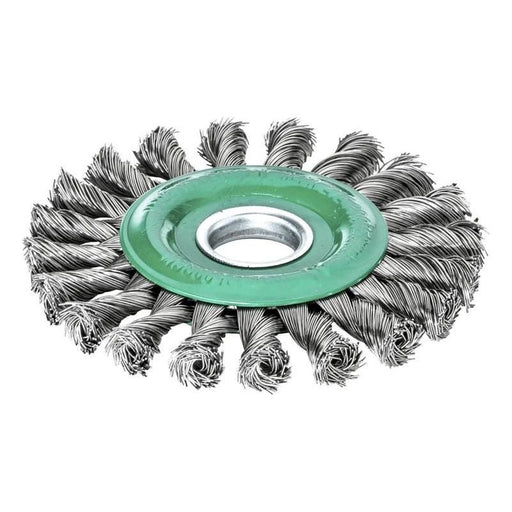 Lessmann Knot Wheel Brush 115 x 14mm 22.2mm Bore, 0.50 Stainless Steel Wire Lessmann - Town Tools