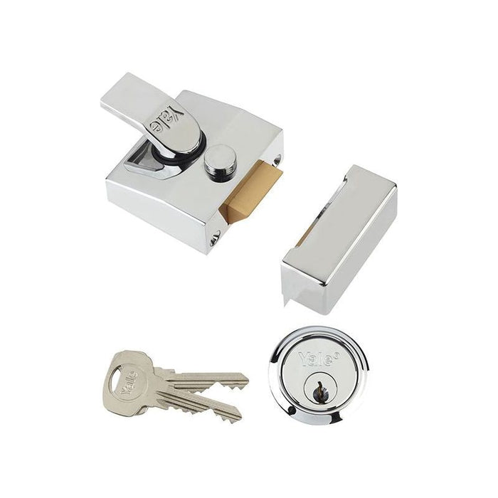 Yale Locks 85 Deadlocking Nightlatch 40mm Backset Chrome Finish Box Yale Locks - Town Tools