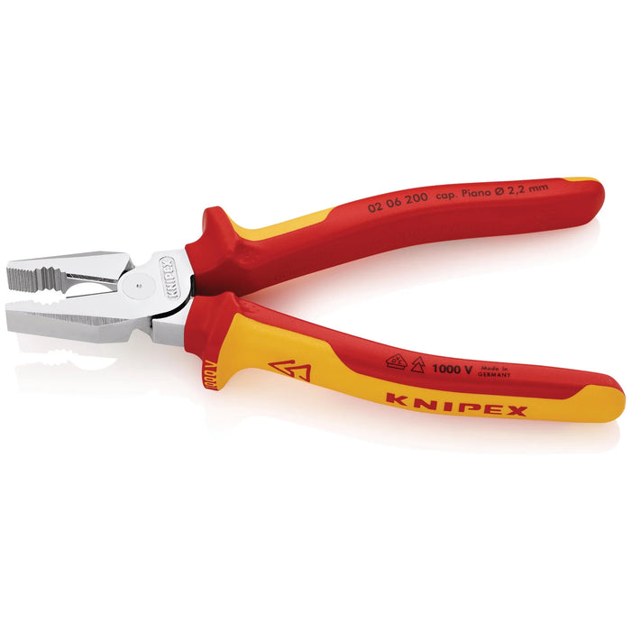 KNIPEX 02 06 200 VDE High Leverage Combination Pliers, 200mm - 02 06 200 SB