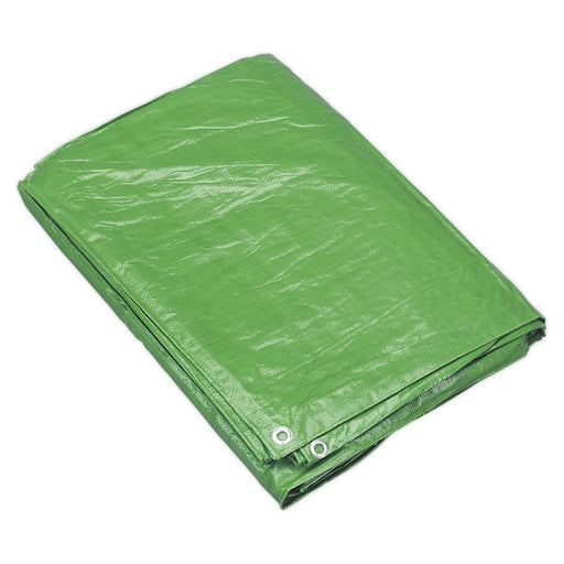 Sealey Tarpaulin 3.05 x 3.66m Green TARP1012G Sealey - Town Tools 