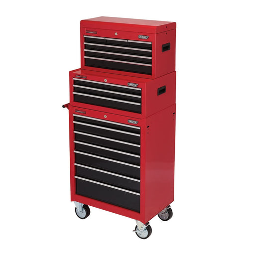 Draper Combination Roller Cabinet and Tool Chest, 16 Drawer, Red 04331 Draper - Town Tools 