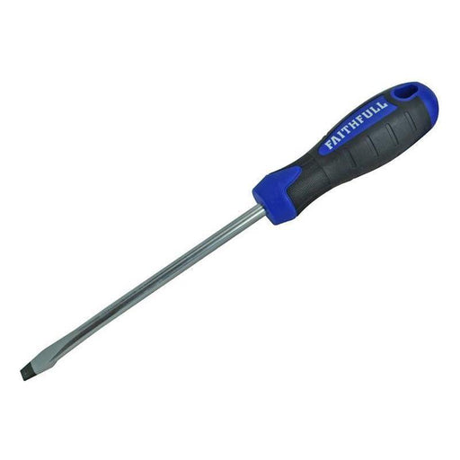 Faithfull Soft Grip Screwdriver Flared Slotted Tip 10.0 x 200mm Faithfull - Town Tools