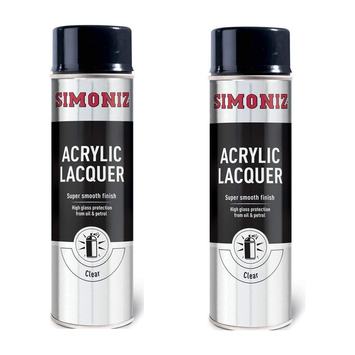 Simoniz Large Clear Lacquer Acrylic Gloss Aerosol Spray Paint 500ml SIMP22D Simoniz - Town Tools 