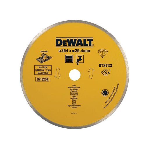 Dewalt Power Tools Ceramic Diamond Tile Blade 254 x 25.4mm DeWALT Power Tools - Town Tools