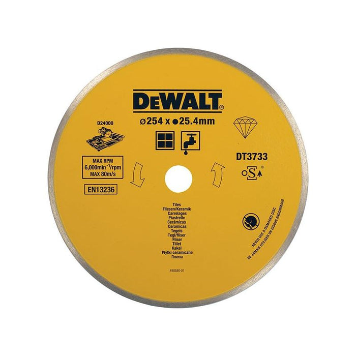 Dewalt Power Tools Ceramic Diamond Tile Blade 254 x 25.4mm DeWALT Power Tools - Town Tools