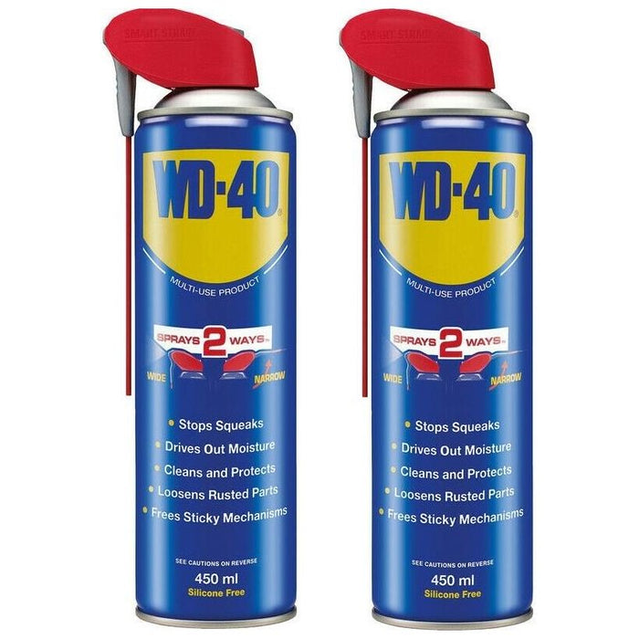 2X WD-40 Multi-Use Smart Straw 450ml Spray Aerosol Can WD-40 - Town Tools 