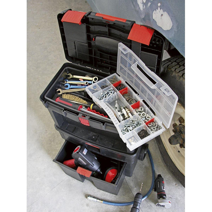 Sealey Mobile Toolbox with Tote Tray & Removable Assortment Box AP850 Sealey - Town Tools 