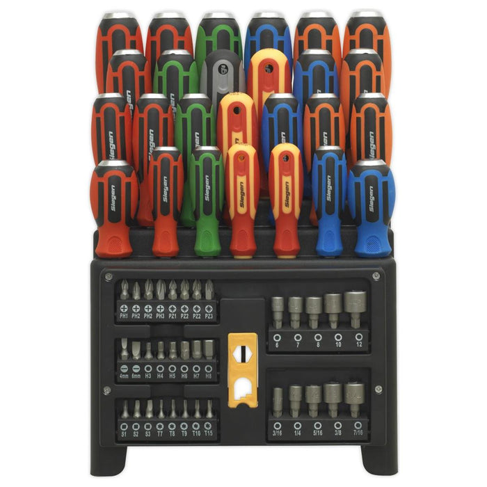 Sealey Hammer-Thru Screwdriver Bit & Nut Driver Set 61pc S01153 Sealey - Town Tools 