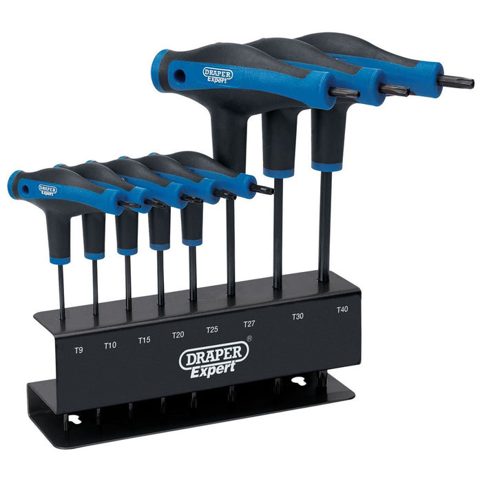 Draper Expert TX-STAR Soft Grip Metric T-Handle Key Set (8 Piece) Draper - Town Tools 