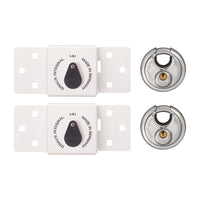 Abus Mechanical 141/200 Diskus® Integral Van Lock White & 26/70mm Diskus® Padlock Twin Pack
