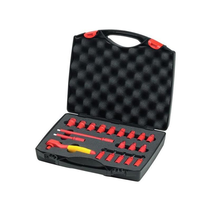 Wiha Insulated 1/4in Ratchet Wrench Set, 21 Piece (inc. Case) Wiha - Town Tools