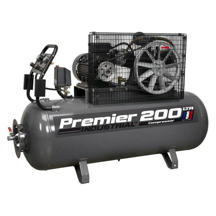 Sealey Air Compressor 200L Belt Drive 5.5hp 3ph SAC32055B Sealey - Town Tools 