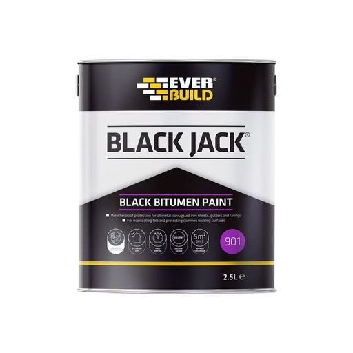 Everbuild Sika Black Jack® 901 Black Bitumen Paint 2.5 litre Everbuild Sika - Town Tools