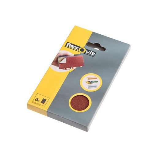 Flexovit Hook & Loop Sanding Block Refill Kit Coarse 50g (6) Flexovit - Town Tools