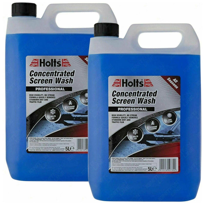 2x Holts All Seasons Windscreen Screen Wash High Power Concentrated 5 Litre 5L Holts - Town Tools 