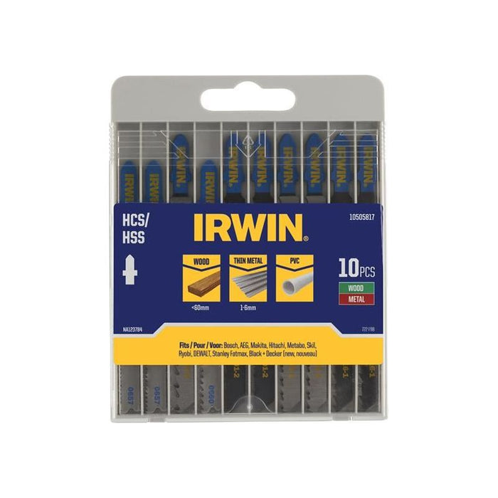 Irwin® HCS/HSS T-Shank Jigsaw Blade Set, 10 Piece IRWIN® - Town Tools