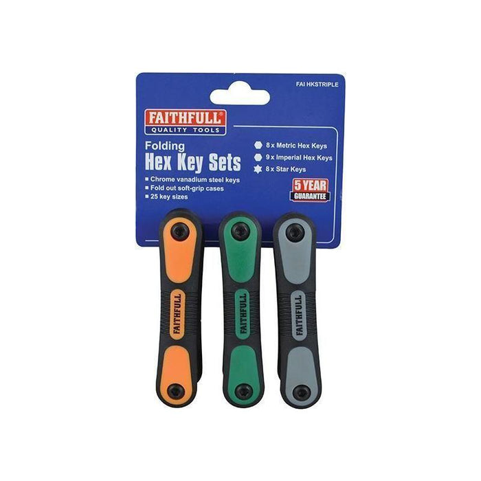Faithfull Metric, Imperial & TORX Folding Hexagonal Key Set, 25 Piece Faithfull - Town Tools