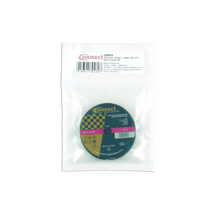 Connect Extra Thin Cutting Discs 75mm x 1.0mm 10pc 30460 Tool Connection - Town Tools 