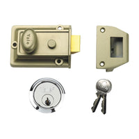 Yale Locks P77 Traditional Nightlatch 60mm Backset Nickel Brass Finish SC Cylinder Box