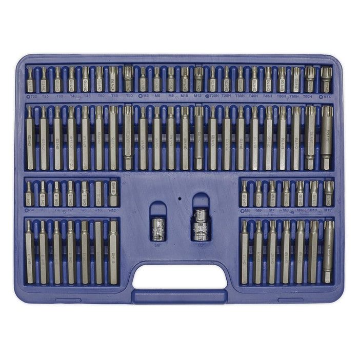 Sealey TRX-Star/Security TRX-Star/Hex/Ribe/Spline Bit Set 74pc 3/8" & 1/2"Sq Dri